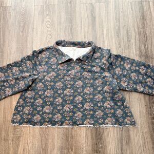 NATURAL LIFE Floral V-Neck Sweatshirt
